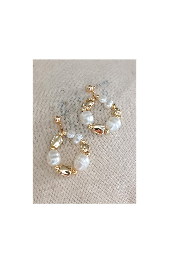 Boucles d’oreilles - Laiton plaqué or & perle synthétique