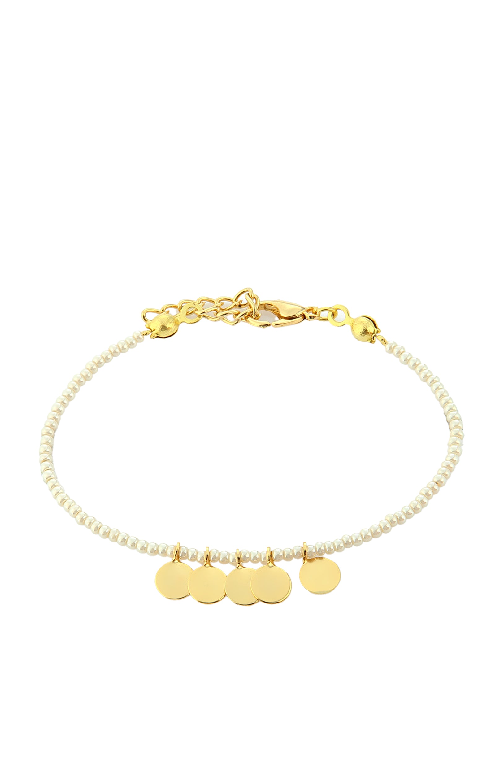 Bracelet - Perles colorées & plaqué or 14 K