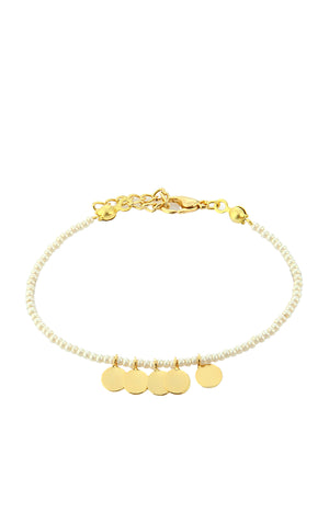 Bracelet - Perles colorées & plaqué or 14 K