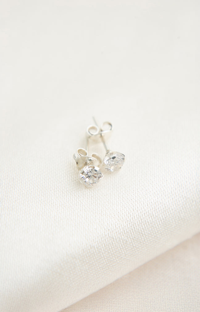 Boucles d'oreilles argentées - Zircons