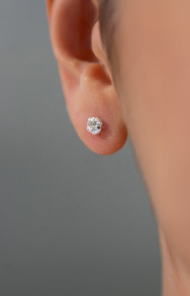 Boucles d'oreilles argentées - Zircons