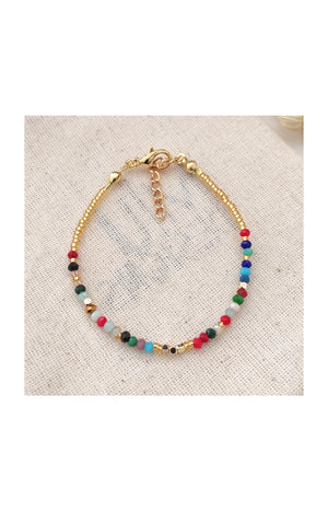 Bracelet - Miyuki perlé – Laiton plaqué or - Blanc