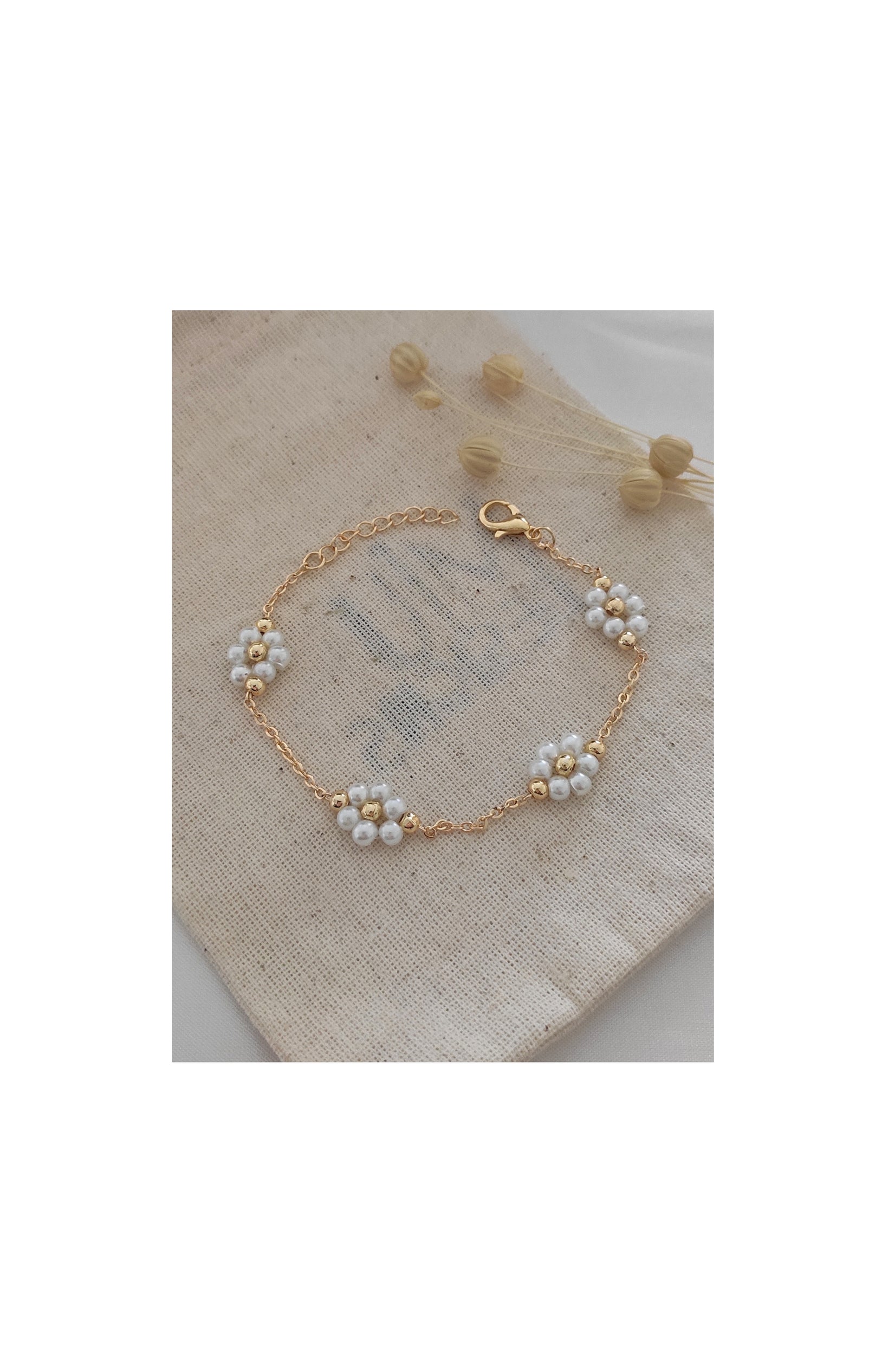 Bracelet - Perles plastiques & laiton plaqué or