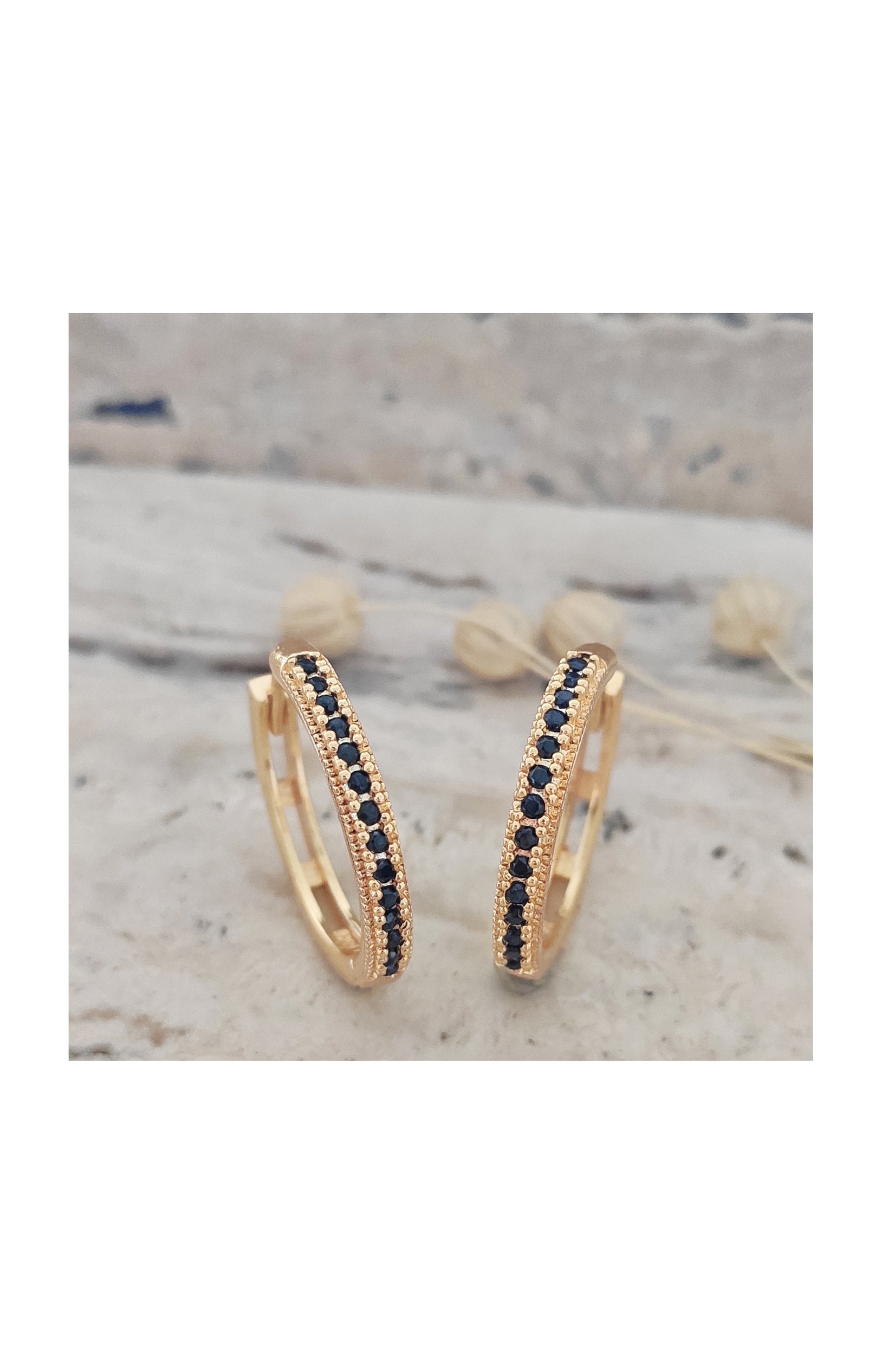 Boucles d'oreilles - Laiton plaqué or & zirconium