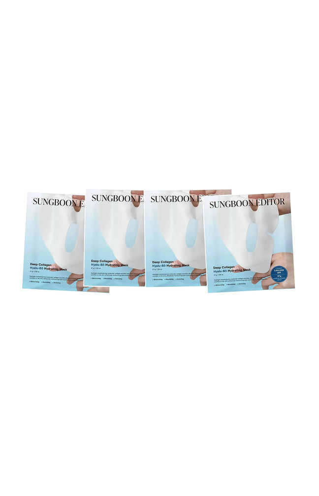 Masques hydratants - Collagène & acide hyaluronique - Visage - 4 x 37 g
