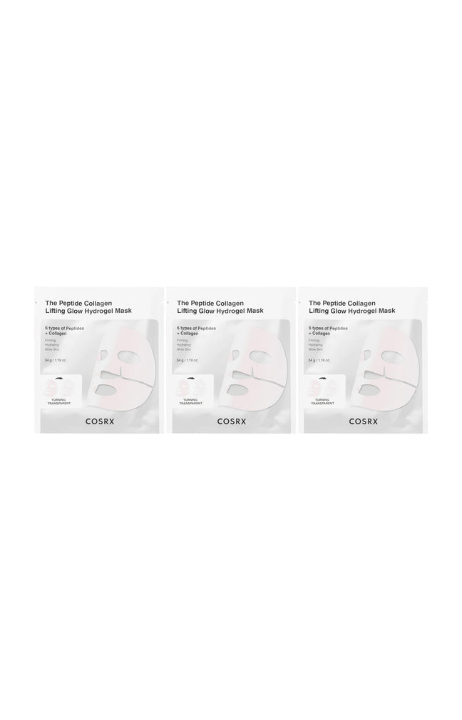Masques hydrogel raffermissants - Peptides & collagène - 3 unités