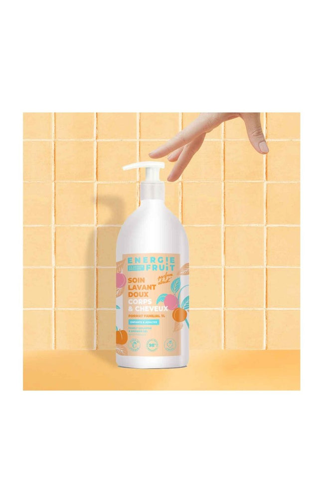 Shampoing 3-en 1 - Abricot & glycérine - Corps & cheveux - Enfants & adultes - 1 L