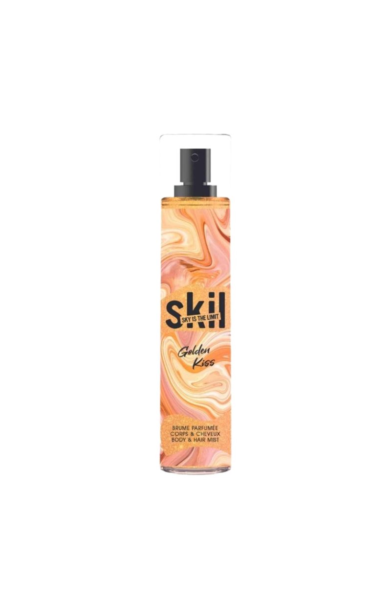 Brume parfumée pailletée - Golden Kiss - Mandarine & biscuit - 250 ml