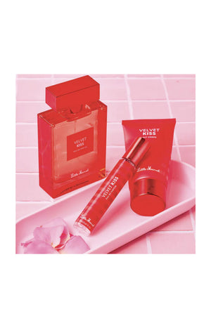 Coffret Velvet Kiss - gel douche, eau de parfum & lait corps