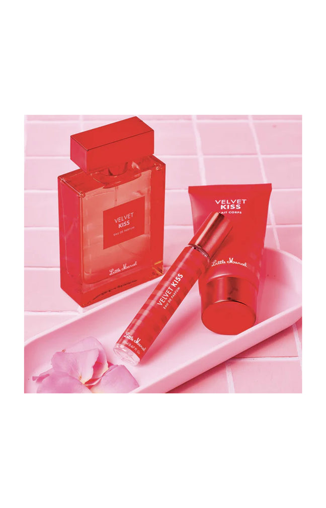 Coffret Velvet Kiss - gel douche, eau de parfum & lait corps