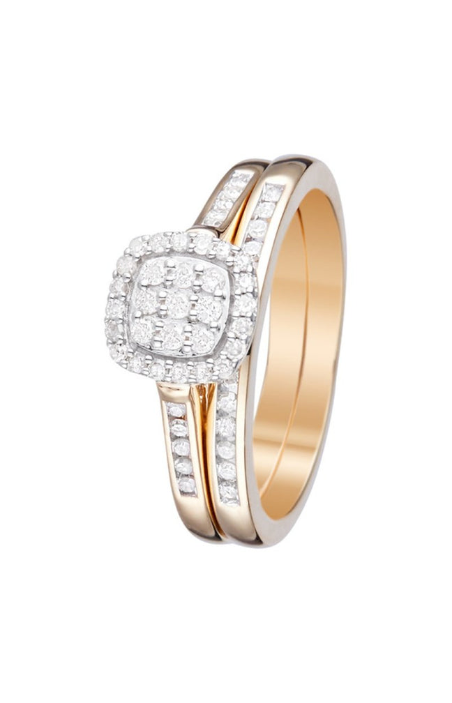 Bague duo Mon vœu le plus cher - Or jaune 375/1000 & diamant