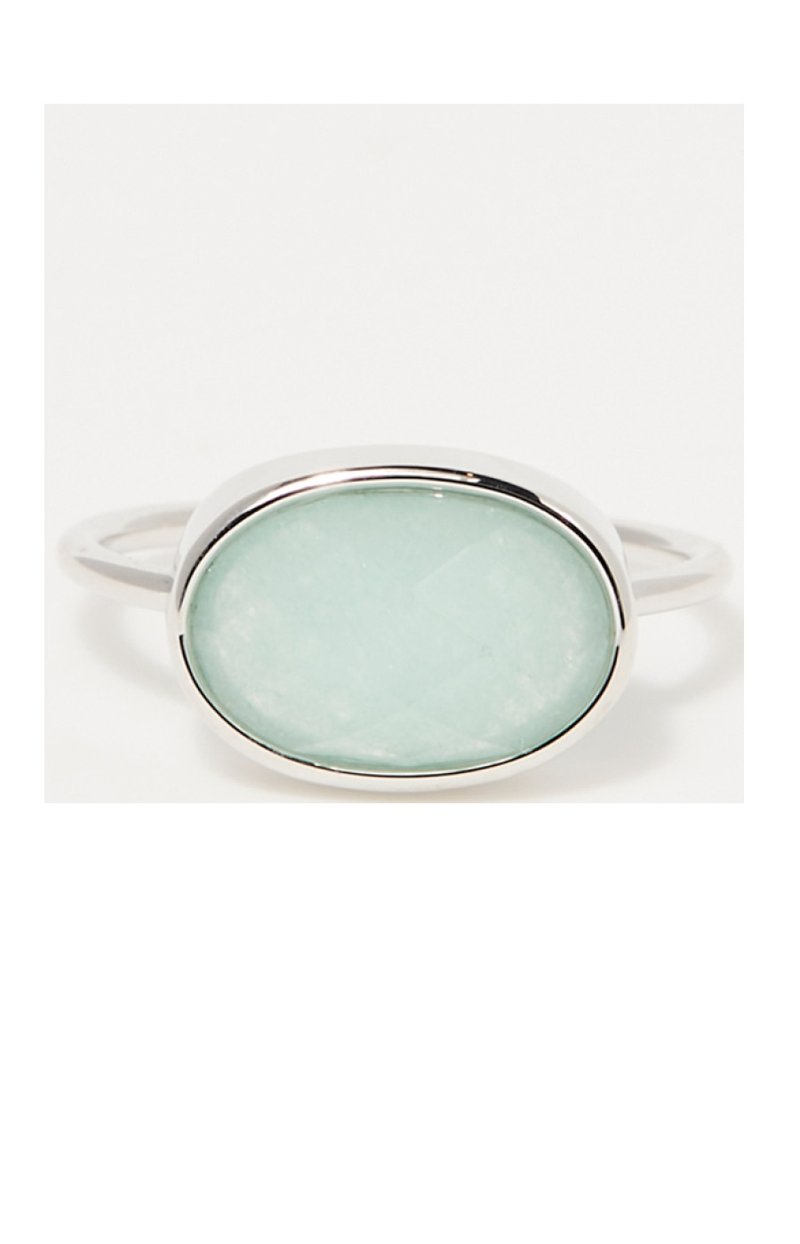 Bague Aliya - Laiton doré & amazonite verte