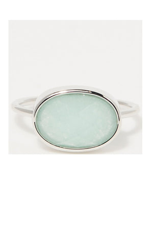 Bague Aliya - Laiton doré & amazonite verte