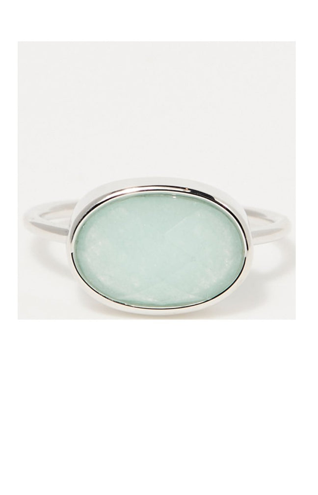 Bague Aliya - Laiton doré & amazonite verte