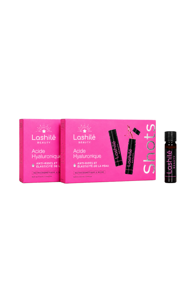 Shots beauté de la peau - Acide hyaluronique - Pêche - 28 jours