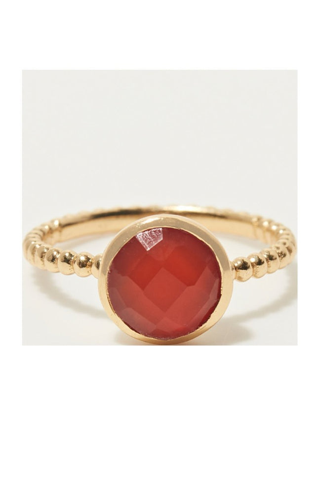 Bague Cornaline - Laiton doré