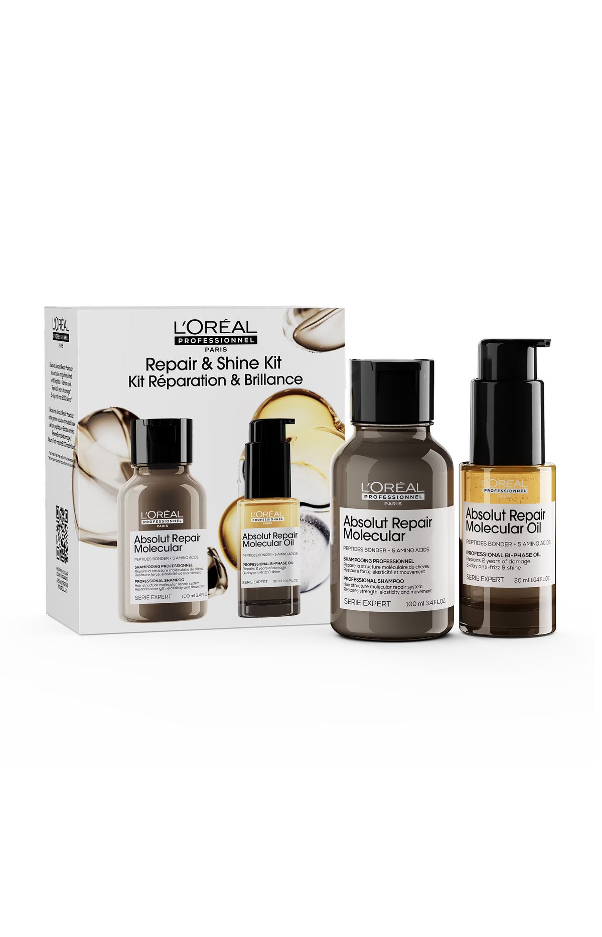 Coffret duo - Absolut Molecular & Shine - Shampoing & Huile bi-phase
