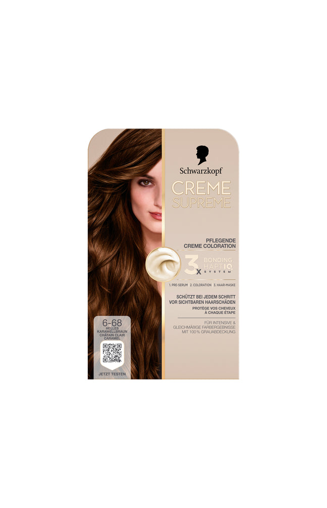 Coloration - Crème supreme - 6-68 Chatain clair caramel