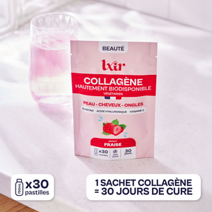 Collagène Pêche - Cure 90 jours + gourde Bleu