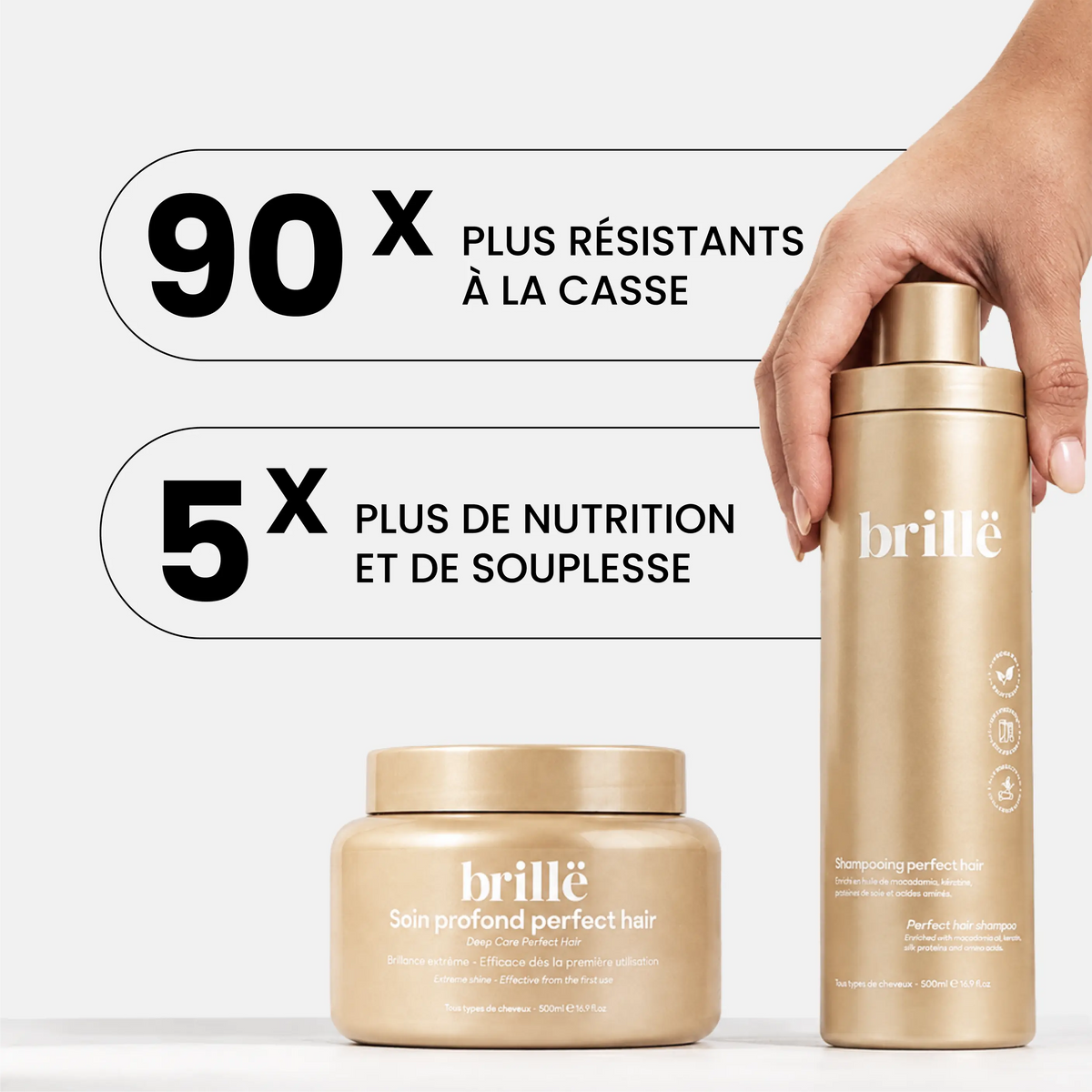 Gamme Perfect Hair présentée en main