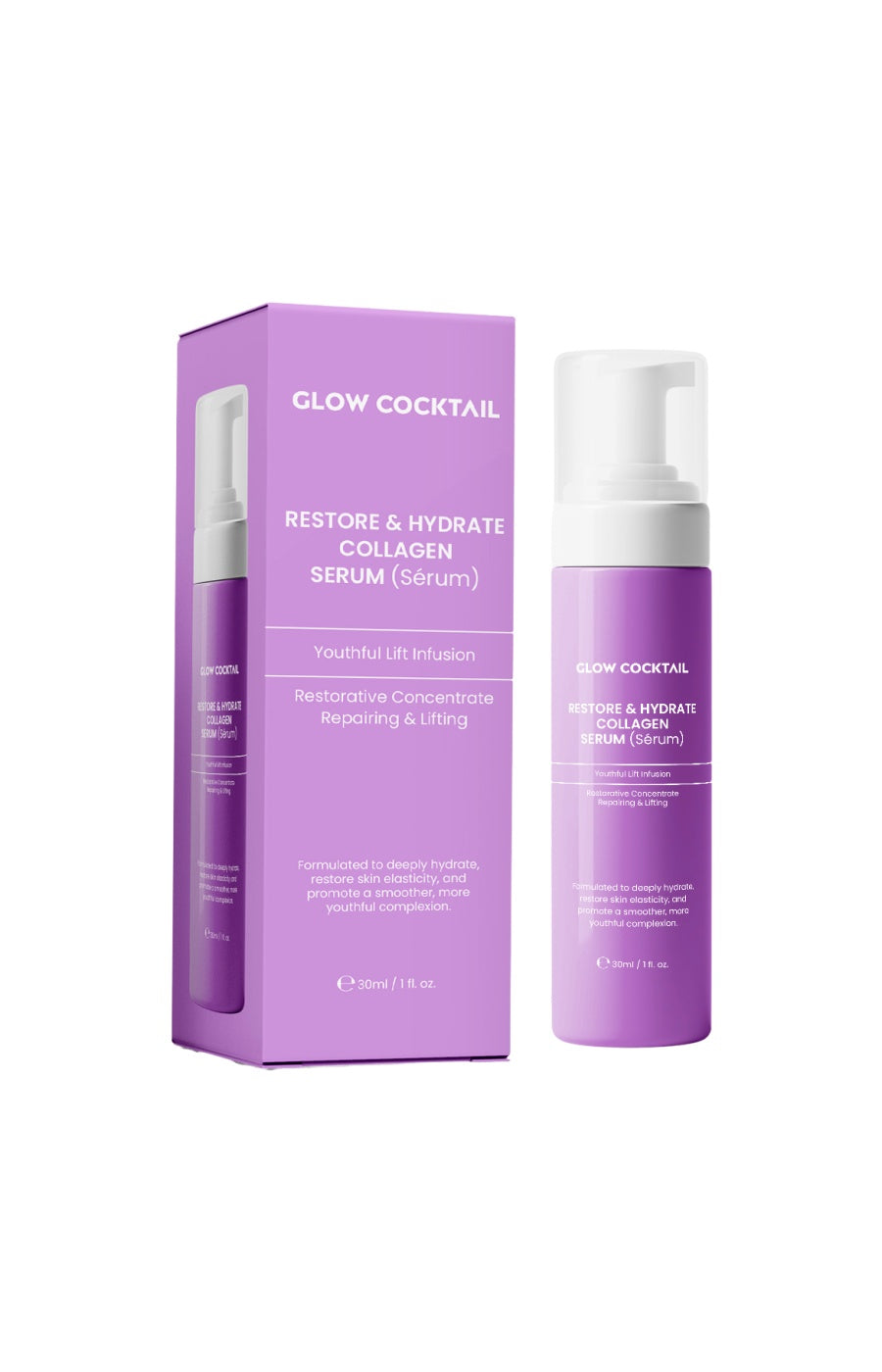 Sérum hydratant & revitalisant - Collagène & acide hyaluronique - 30 ml