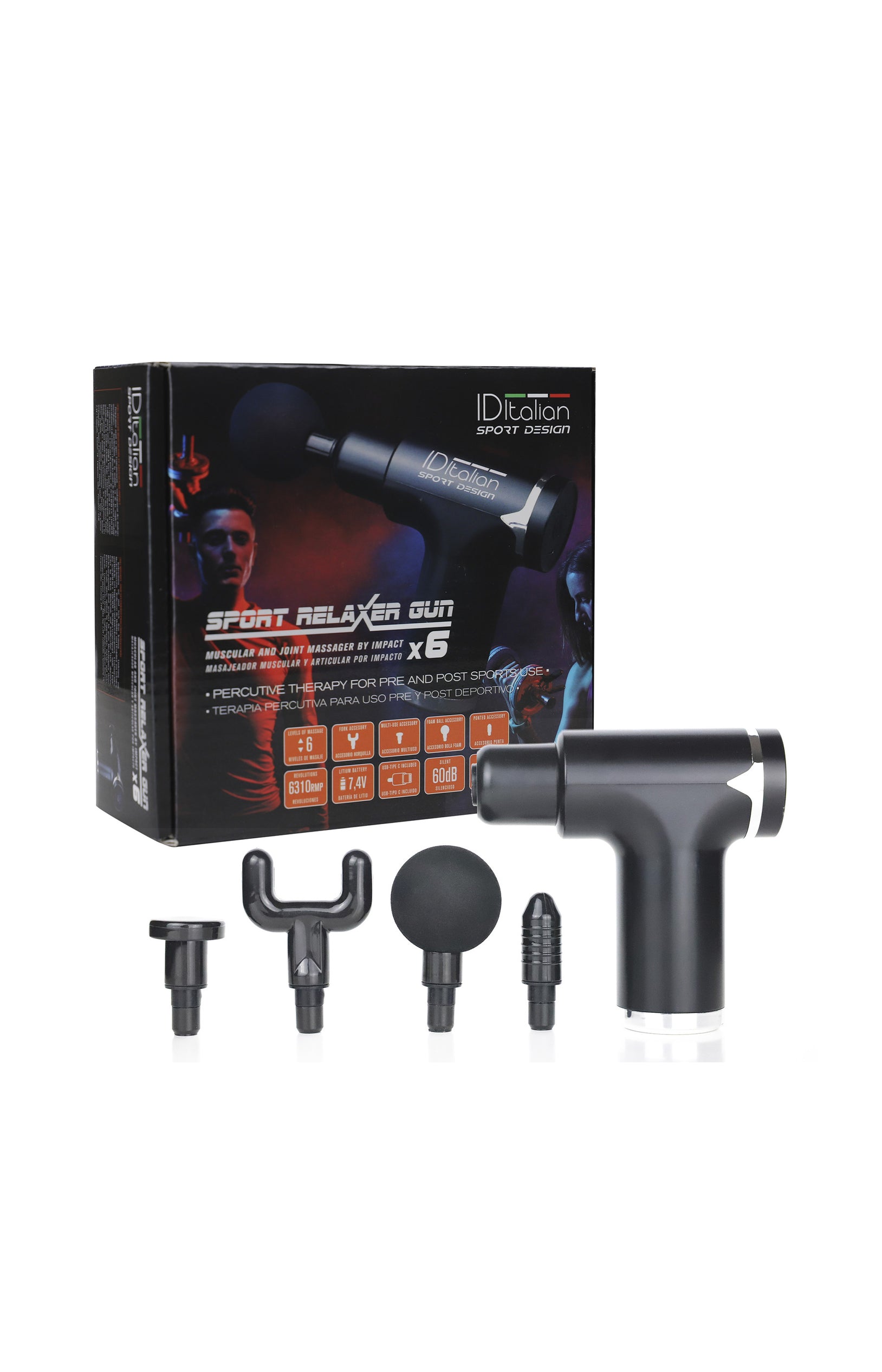 Pistolet de massage - 4 têtes