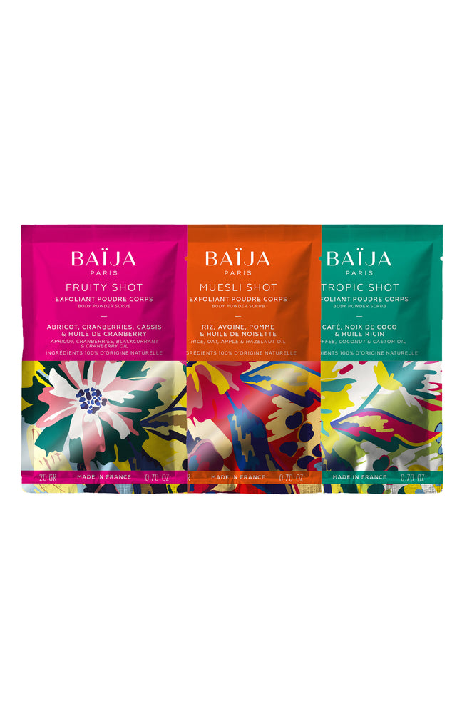 Poudres de gommage exfoliantes Fruity, Muesli & Tropic - 20 g