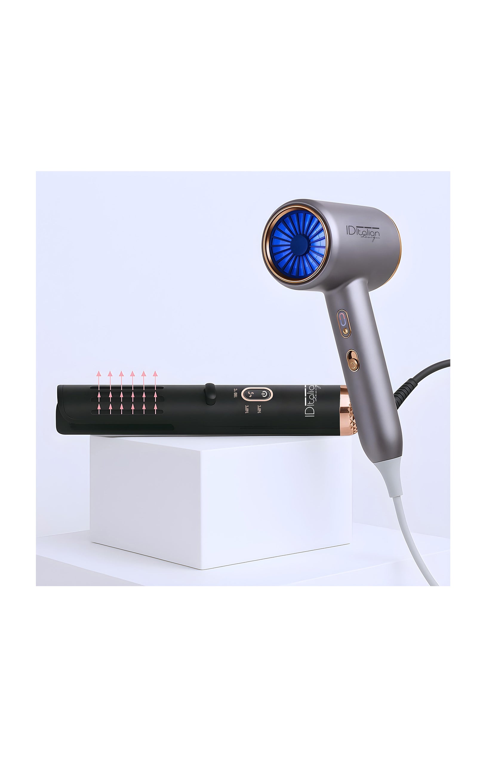 Lisseur 360 & Sèche-cheveux - Cyclone Blue