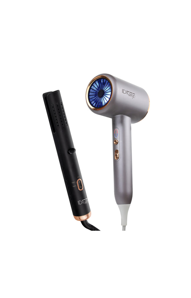 Lisseur 360 & Sèche-cheveux - Cyclone Blue