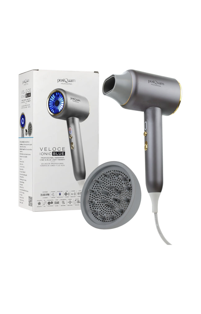 Sèche-Cheveux Veloce Ionic Blue Gris 2200W
