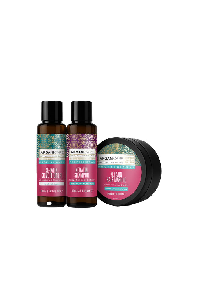 Routine réparatrice format voyage - Kératine - Cheveux - 3 produits
