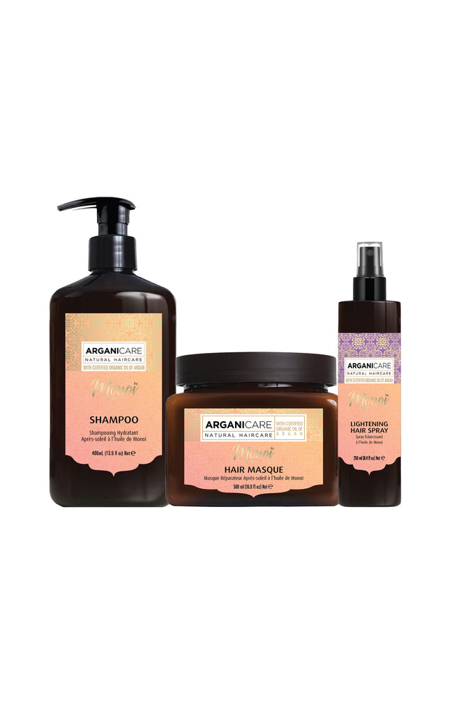 Shampoing, masque & spray hydratant - Huile de monoi - 3 produits