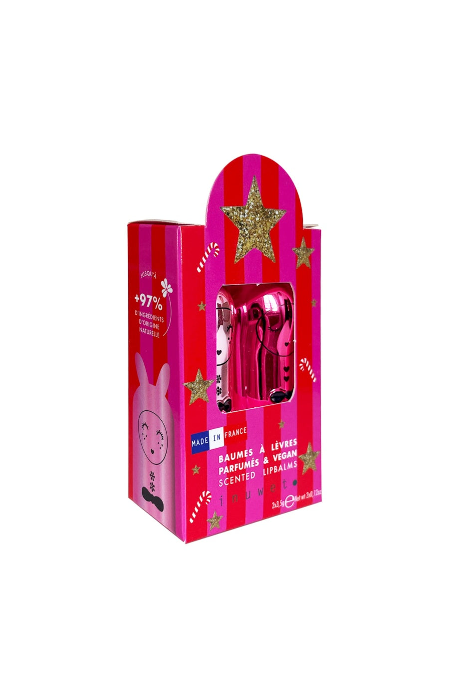 Coffret de baumes à lèvres - Couture metal - Framboise & pomme d'amour