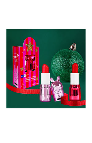 Coffret de baumes à lèvres - Couture metal - Framboise & pomme d'amour