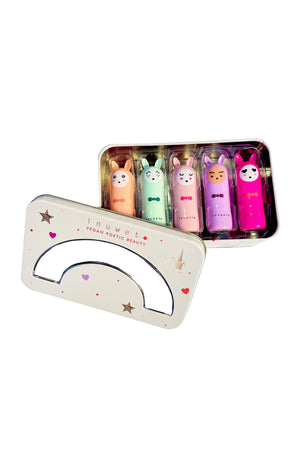 Coffret de baumes à lèvres - Boite métalique - 5 produits