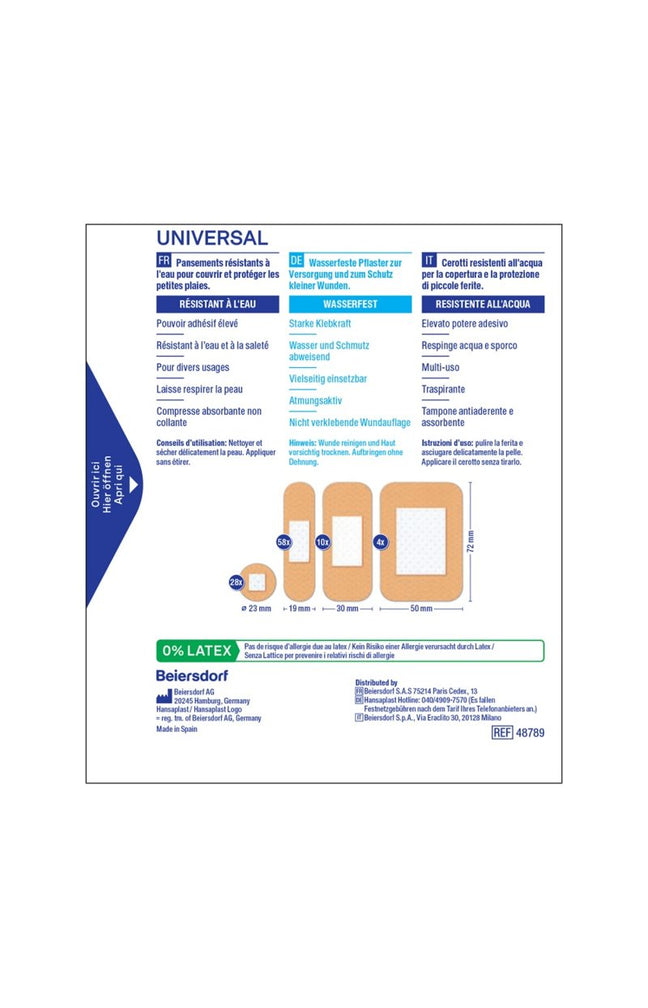 Pansements waterproof - Universal - 100 unités