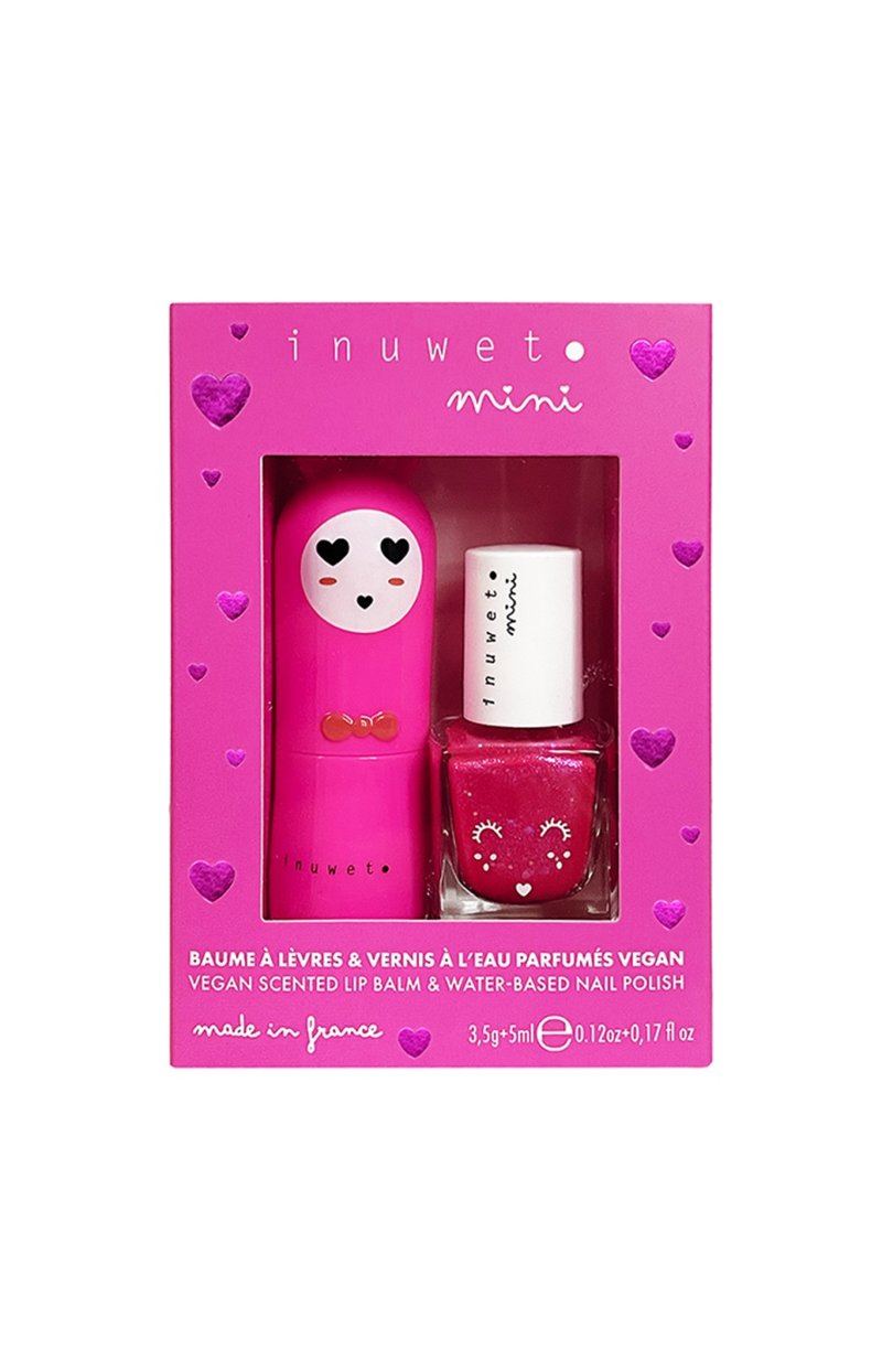 Coffret de baume à lèvres et vernis - Fushia