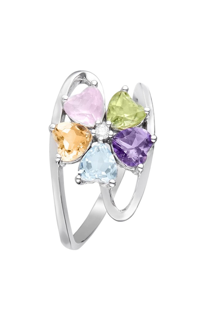 Bague Color Explosion - Or blanc 375/1000 & diamants