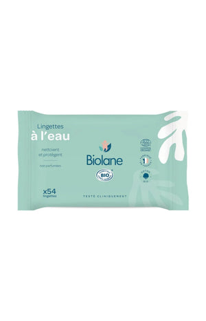 Lingettes nettoyantes bio à l'eau - Visage & corps - Bébé - 12 x 54 unités