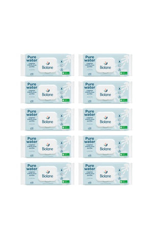Lingettes nettoyantes à l'eau purifiée - Visage & corps - Bébé - 10 x 48 unités