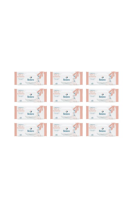 Lingettes au lait de toilette - Bébé - 12 x 72 unités