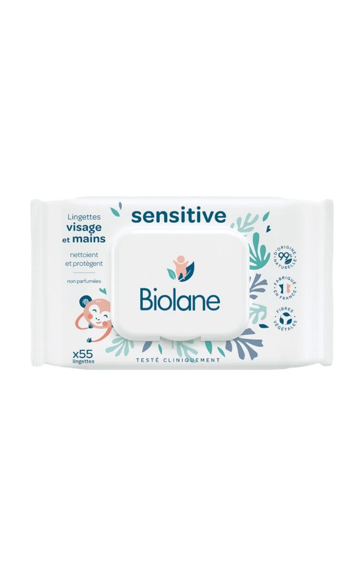 Lingettes sensitive - Visage & mains - Bébé - 12 x 55 unités