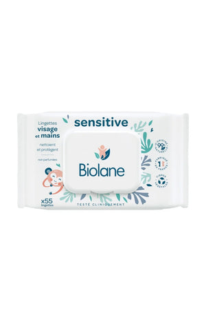 Lingettes sensitive - Visage & mains - Bébé - 12 x 55 unités