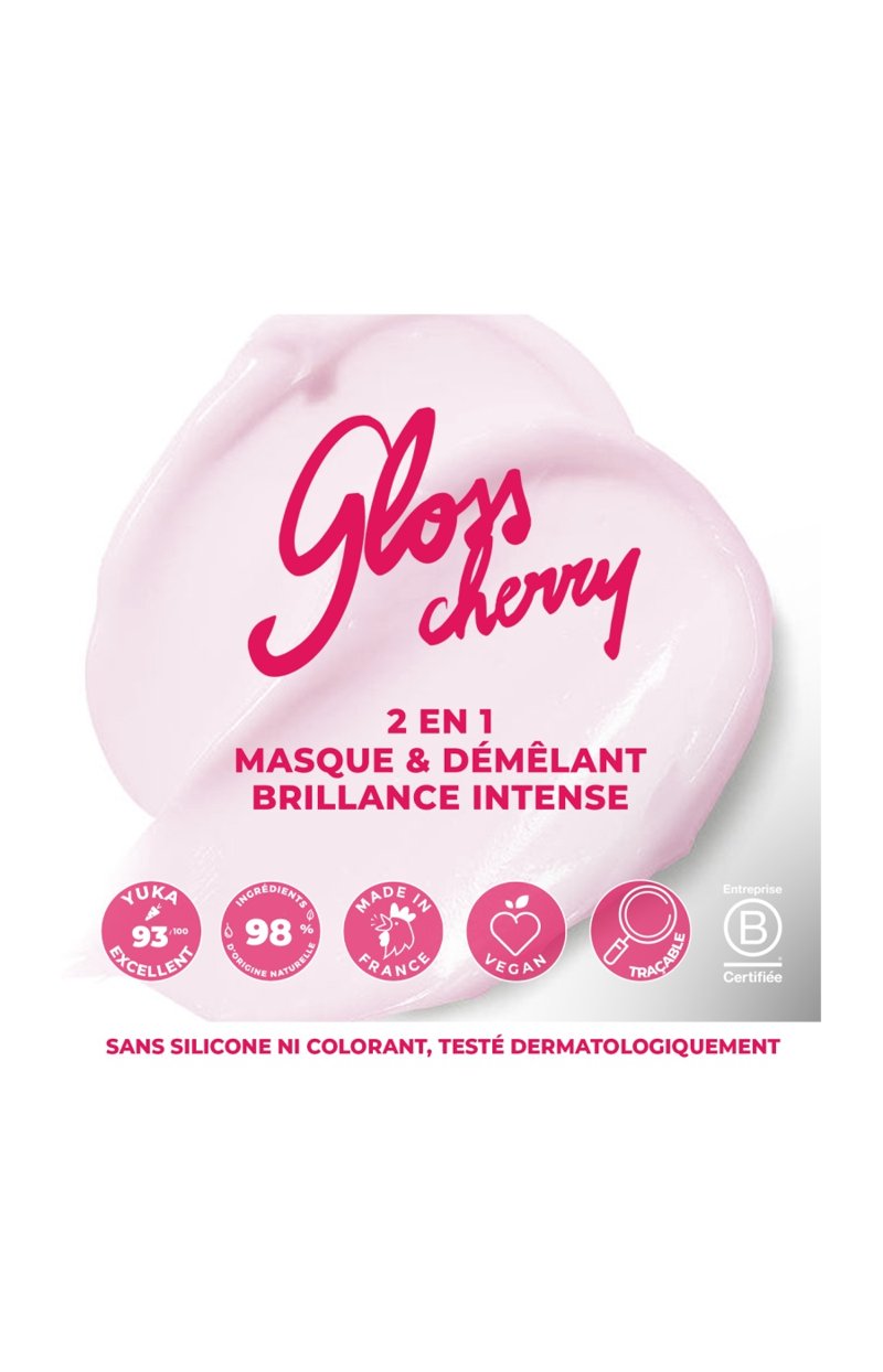 Masque brillance 2-en-1 - Gloss Cherry - Cheveux colorés ou ternes - 200 ml