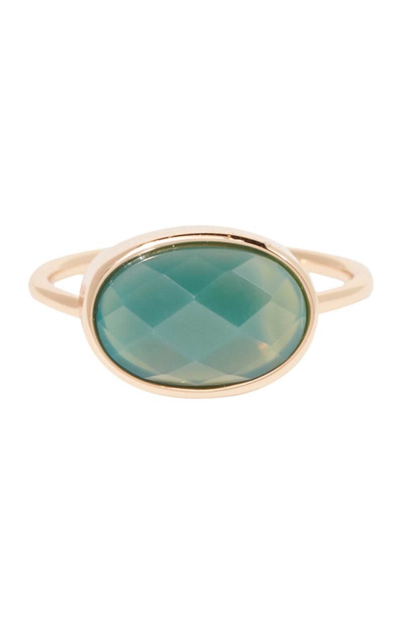 Bague - Laiton doré & agate verte