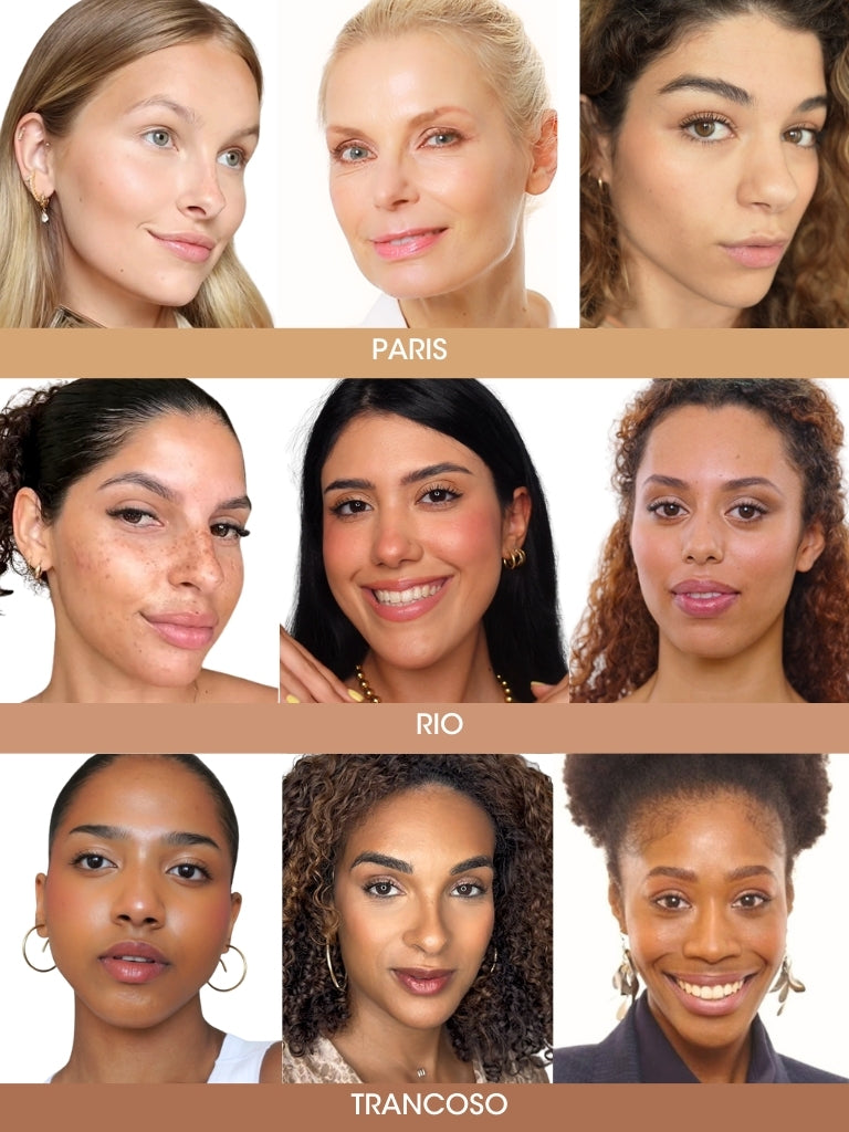 Visages représentants les teintes du bronzeur