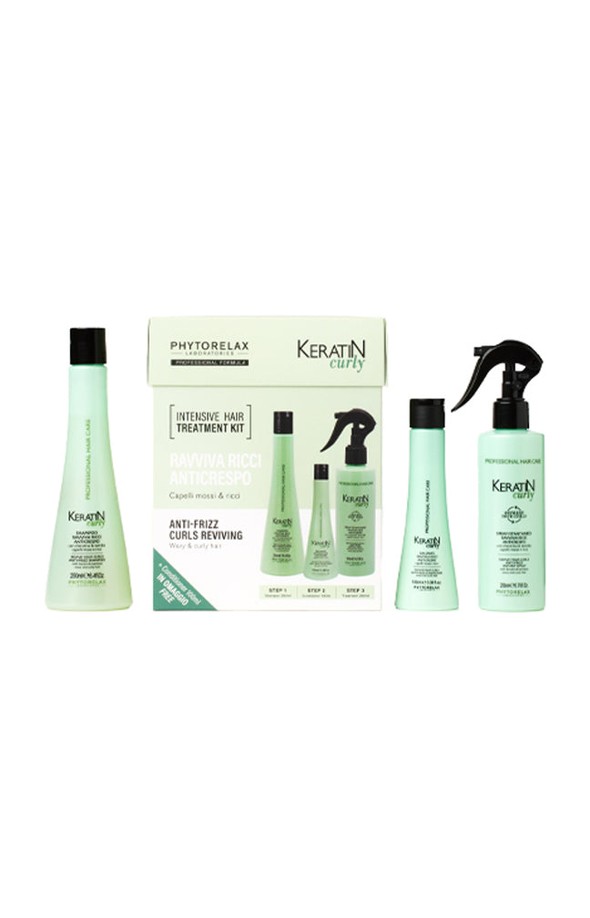 Kit revitalisant - Keratin Curly - Cheveux bouclés - 3 produits