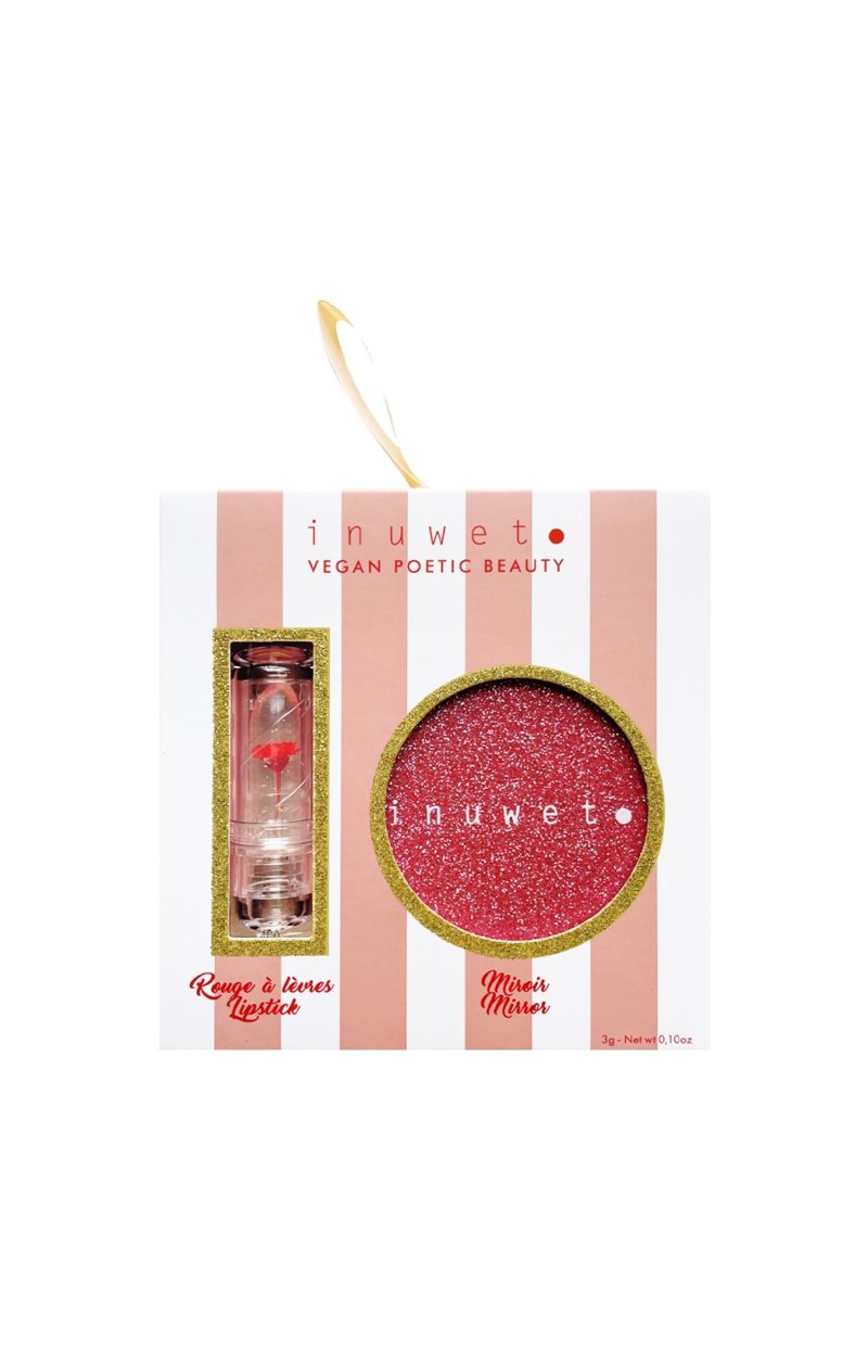 Baume à lèvre & miroir - Flower Set - Fraise