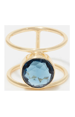 Bague Nicole - Laiton doré & Iolite