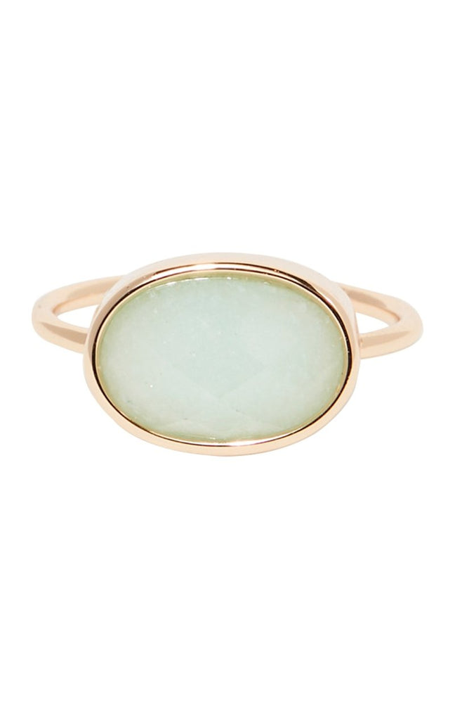Bague Allye - Laiton doré & amazonite